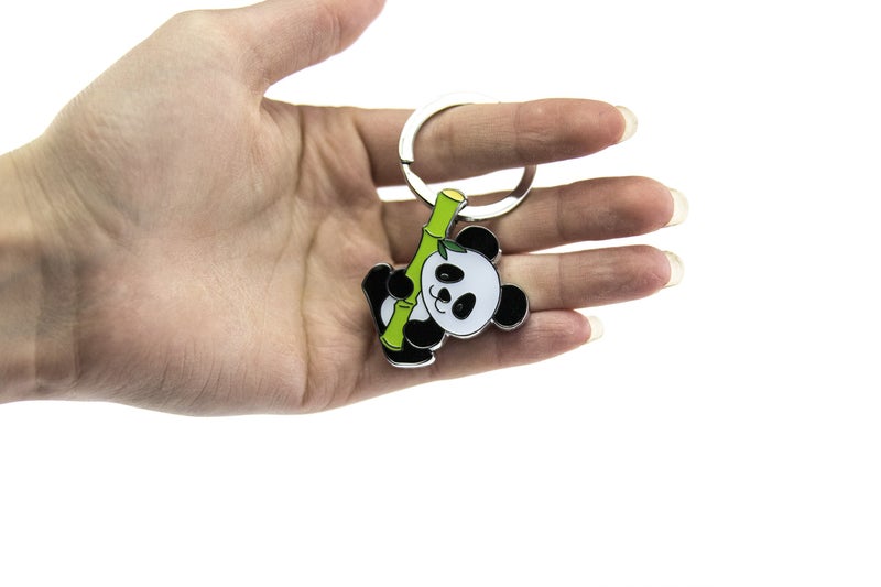 TROIKA Bamboo Panda â€“ KR10-03/CH â€“ Keyring â€“ cast Metal/Enamelâ€“ Shiny â€“ Chrome Plated â€“ Multicoloured â€“ TROIKA-Original - Image 2